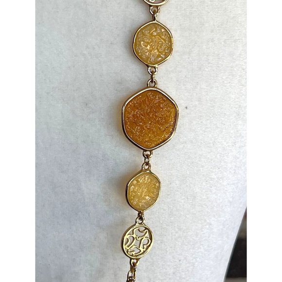 Sarah Coventry Amber Coin Necklace - Picture 5 of 10